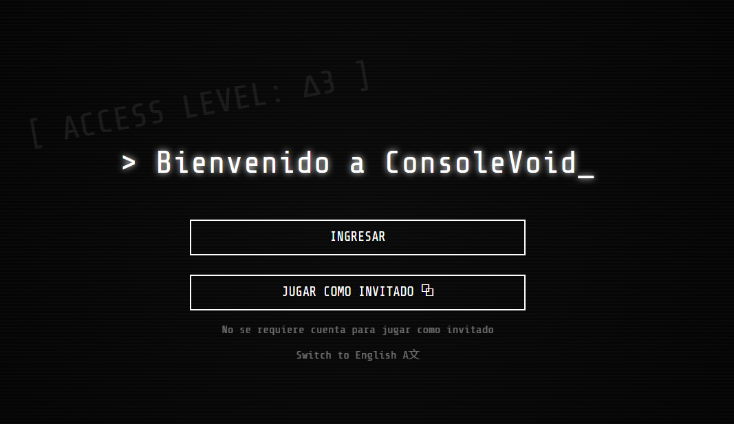 Interfaz tipo terminal de ConsoleVoid